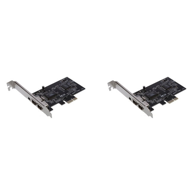 2X PCI Express X1 PCI-E FireWire 1394A IEEE1394 Controller Card 3 Port for Desktop,2 x Firewire video card