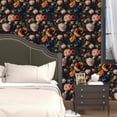 thumbnail image 6 of Colorful Floral Peel and Stick Wallpaper Gothic Dark Contact Paper Orange Flower Vintage Wall Mural for Bedroom Bathroom Vinyl Waterproof Self Adhesive Removable Renter Dorm Wall Paper 17.5" x 118", 6 of 14