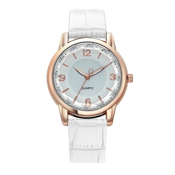 Resicozy Watch for Women Watches Casual Fashion Wristwatch Quartz Date Classic Leather Strap White