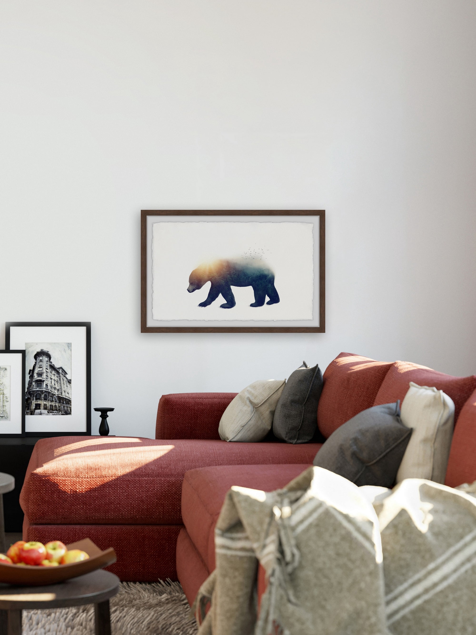 Marmont Hill Sun Bear Framed Wall Art, 16" x 24"