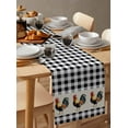 thumbnail image 3 of Black White Plaid Rooster Table Runner Vintage Farmhouse Checkered Tablerunners 13 x 72 Inch, Table Decorations Tabletop Scarf for Summer Gathering Holiday Farmhouse Kitchen Dining Decor, 3 of 6