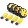 thumbnail image 1 of Motor eléctrico de CC con rueda de neumáticos de plástico TT Motor 3-6V Motor de engranajes de doble eje TT Motor de caja de engranajes magnética para Arduino Smart Car, 1 of 5