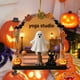 thumbnail image 3 of Uuiauoio Halloween Ghost Ornaments Spooky Cute Hanging Decor for Home Holiday Party Tree Decoration with Lantern and Black Cat Theme, 3 of 6