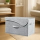 thumbnail image 4 of Caja de Almacenamiento Plegable con Tapa Curva, Organizador Gris de Poliéster, Algodón y Lino con Asas | Resistente Al Agua, para Juguetes, Ropa, Equipo Deportivo, para Uso En Casa, Camping y Tempora, 4 of 6