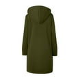 thumbnail image 4 of Lumtrix Long Hoodies for Women Fall 2025 Soft Oversized Fleece Hooded Sweatshirts Solid Color Comfort Zip Up Jackets with Pockets Army Green S, 4 of 5