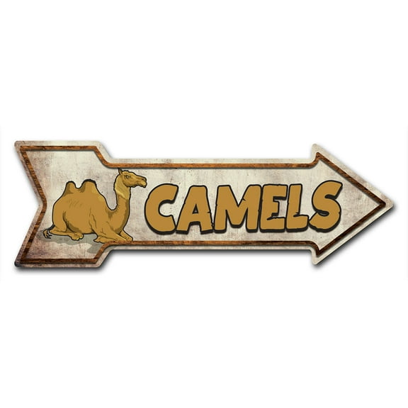 SignMission 12 x 36 in. Indoor & Outdoor Decor Direction Sticker Vinyl Wall Decals - Camels - 24 in.