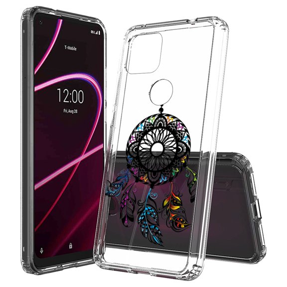 Beyond Cell compatible with T-Mobile Revvl 5G (2020) Case,, Transparent Clear Shock Absorption Cushion Bumper Corner Soft TPU   PC Cover Dream Catcher