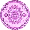 thumbnail image 1 of Ahgly Company Indoor Round Medallion Purple Traditional Area Rugs, 3' Round, 1 of 4