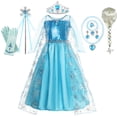 thumbnail image 4 of Disney Frozen Elsa Anna Costume Aurora Belle Snow White Princess Dress Girls Kids Cosplay Rapunzel Mermaid Ariel Party Clothes, 4 of 5