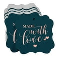 thumbnail image 3 of Inkdotpot Hang Tags Made With Love Wedding Favor Bracket Shape Gift Tags Real Rose Gold Foil Bonbonniere Tag Pack Of 50, 3 of 7