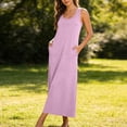thumbnail image 6 of ClodeEU Women's Summer Round Neck Sleeveless Ankle Length Dress with Pockets,Casual Loose Maxi Dress Pink,Womens Plus S, 6 of 6