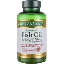 Nature's Bounty Omega-3 Fish Oil Coated Softgels, 2,400 mg, 90 Ct