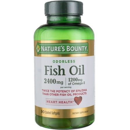 Nature's Bounty Fish 2400 mg Softgels, 540 Count (6x90ct)