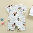 thumbnail image 2 of NIEWTR Baby Sleep Romper Short Sleeve Unisex Jumpsuit Toddler Newborn Breathable Soft One-Piece Pajamas Bedtime Sleeper Cute Nightwear(A-Light Green,12-18 Months), 2 of 6