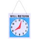 thumbnail image 1 of 1 placa de bienvenida para puerta, placa decorativa de doble cara, tablero colgante de PVC para puerta, ideal para tiendas, centros comerciales y hogares (cuadrada con reloj)., 1 of 8