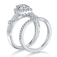 thumbnail image 4 of Oryn Jewelry 14K White Gold Plated Ring - 2 Ct Brilliant Round Cut Moissanite - Vintage Style Wedding Engagement Ring - Bride Jewelry Gift Set, 4 of 4