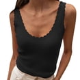 thumbnail image 2 of Summer Womens Clothes Kelon Womens Crop Tank Tops Crew Neck Business Casual Outfit Summer Fashion Clothing, 2XL, 2 of 5