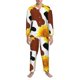 thumbnail image 3 of Fotbe Cow Print Sunflower Pijama de Hombre con Estampado de Manga Larga, Conjunto de 2 Piezas, Ropa de Dormir Suave y Cómoda con Bolsillos-XX-Large, 3 of 7