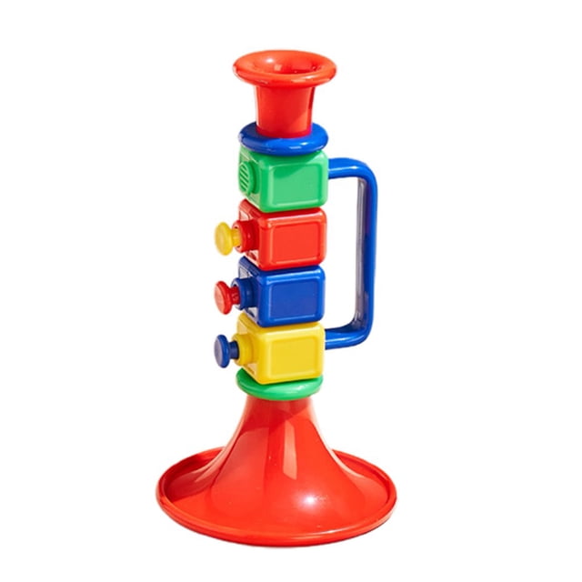 LEEYNEER Kids Trumpet Toy Toddlers Boys Girls Plastic Colorful Trumpet Classical Music Learning Beginner Early Education Portable Musical Instruments Toy