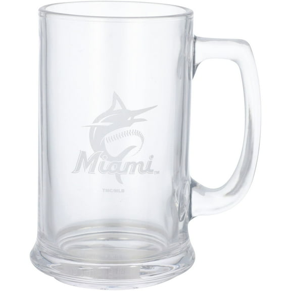 Miami Marlins 15oz. Stein Glass