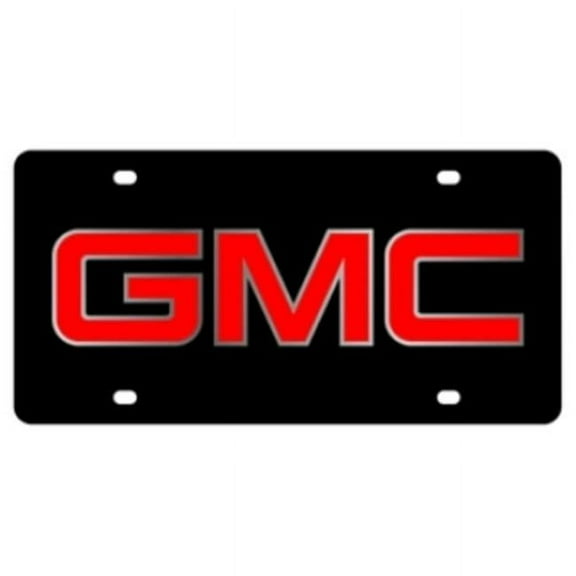 GMC Logo Black Laser Cut License Plate