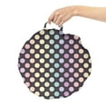 thumbnail image 2 of Polka Dots Round Floor Cushion with Handle, Circular Motifs in Various Color Transitions Abstract Modern Art, Decorative Pillow for Living Room & Dorms, 18" Round, Multicolor, by Ambesonne, 2 of 4