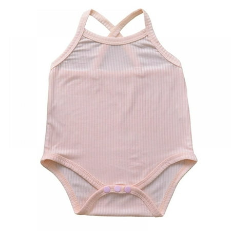 

Newborn Unisex Baby Solid Onesie Basic Plain Rib Stitch Sleeveless Bodysuit Clothes for Infant Boy Girl
