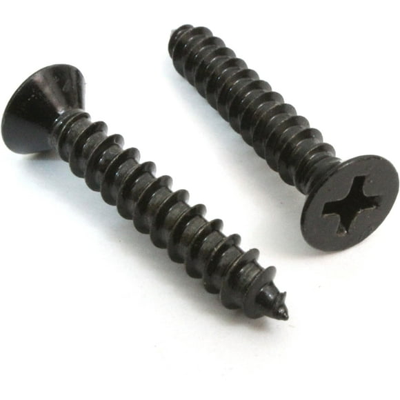 XINQIHANG #6 x 3/4" Xylan Coated Stainless Flat Head Phillips Wood Screw (100 pc) 18-8 S/S Black Xylan Coating Choose Size by