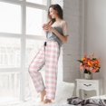 thumbnail image 5 of Bixox Women's Pink Checkboard Patterned Pajama Pants Loungewear, 5 of 5