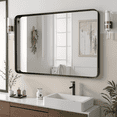 thumbnail image 2 of Dovelina 40"×30" Bathroom Vanity Mirror for Wall, Aluminum Alloy Framed Wall Mirror, Black, 2 of 8