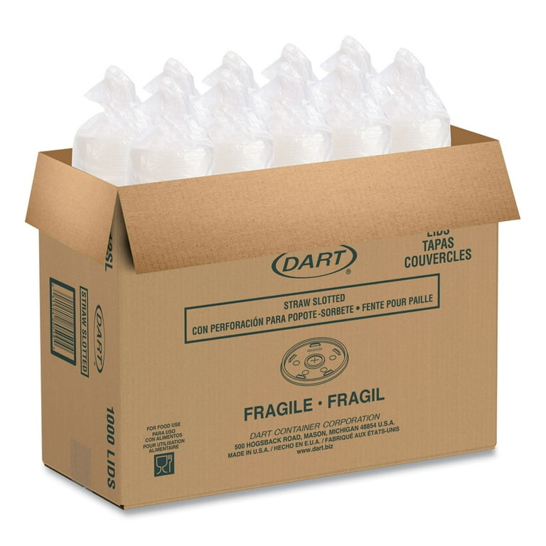 Plastic Lids for Foam Cups, Bowls and Containers, Flat with Straw Slot, Fits 6-14 oz, Translucent, 100/Pack, 10 Packs/Carton Plastic Lids for Foam Cups, Bowls and Containers, Flat with Straw Slot, Fits 6-14 oz, Translucent, 100/Pack, 10 Packs/Carton