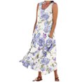 thumbnail image 2 of ICHUANYI Clearance Women‘s Summer Dresses Print Sleeveless Round Neck Dress Dresses With Pocket(Purple, M) ICHUANYI WER2023080811256, 2 of 7