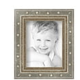 thumbnail image 2 of ArtToFrames 4" x 5" Champagne Pebble Metallic Picture Frame, 4x5 inch Silver Wood Poster Frame (WOM-5258),  Pack, 2 of 7