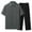 Dark Gray, variant on Dagugfen Mens Summer Outfits 2 Piece Straight Leg Black Pants Short Sleeve Shirts with Pocket Loose Casual Sets
