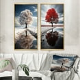 thumbnail image 1 of Designart "Silent Guardians White Tree" Trees Framed Wall Art Set Of 2 - White Landscapes Frame Gallery Set For Office Decor, 1 of 6