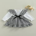 thumbnail image 3 of Infant Newborn Baby Girls Clothes Ruffle Romper Plaids Skirts Overalls Outfits Autumn Spring Sets White 3-6 Months, 3 of 9