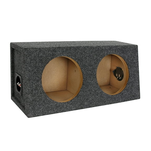 RI Audio Dual 8-Inch Sealed Box Enclosure W/ Dual Terminal Cups Charcoal RI8DA