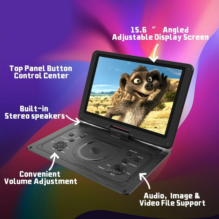 DR.J ドクタージェイ ポータブルDVDプレーヤー 15.4インチ Professional 17.9
