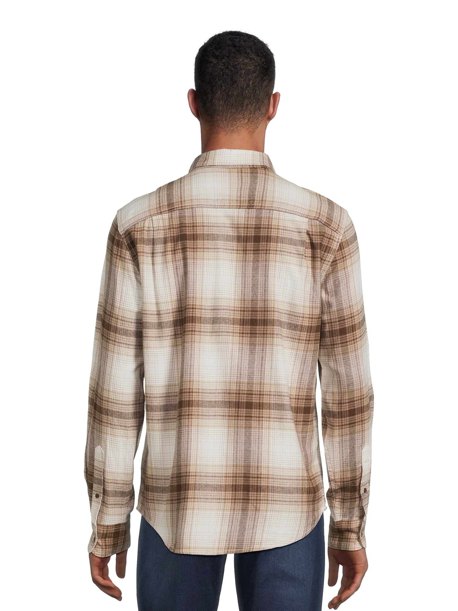 George Men's and Big Men's Flannel Shirt with Long Sleeves, Sizes XS-3XLT