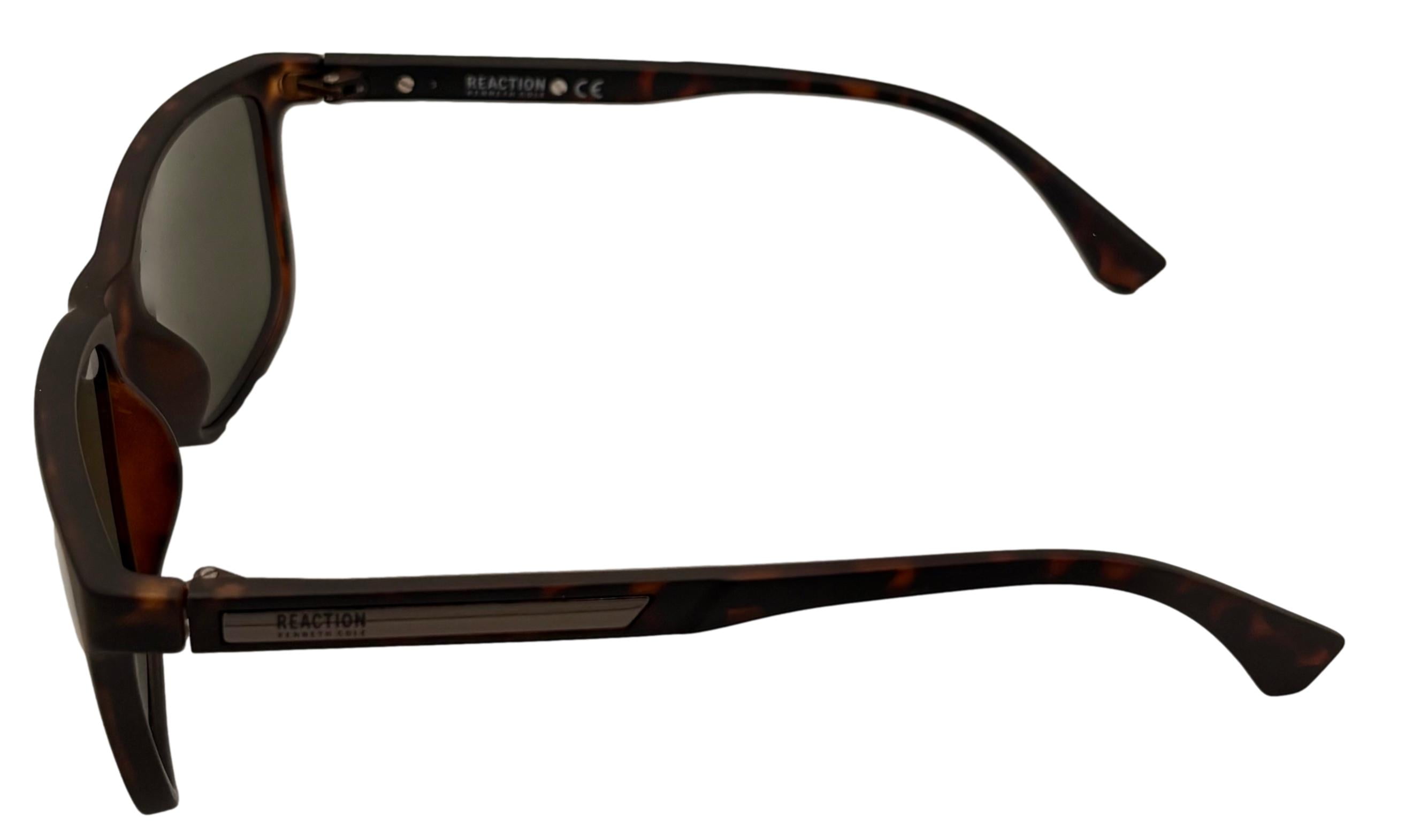Kenneth Cole Reaction Plastic Men's Rectangle Sunglasses, Matte Tortoise