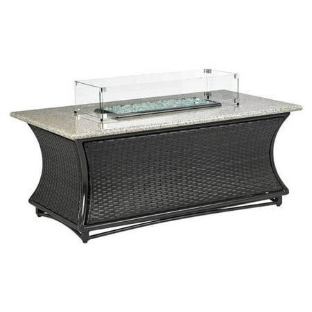 American Fireglass Santa Cruz Aluminum Gas Fire Pit Table Walmart