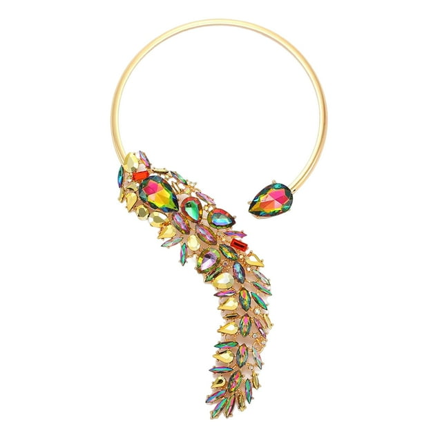 Collar de mujer Qarigey gargantilla decorativa de cristal blanco rojo verde champán AP014805-05