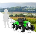 thumbnail image 3 of Toeayeah 2x35W Kids Ride On Tractor w/Remote Control, 7-LED Lights, EVA Tires, 12V 7Ah Kids Electric Tractor w/Detachable Trailer - Green, 3 of 9
