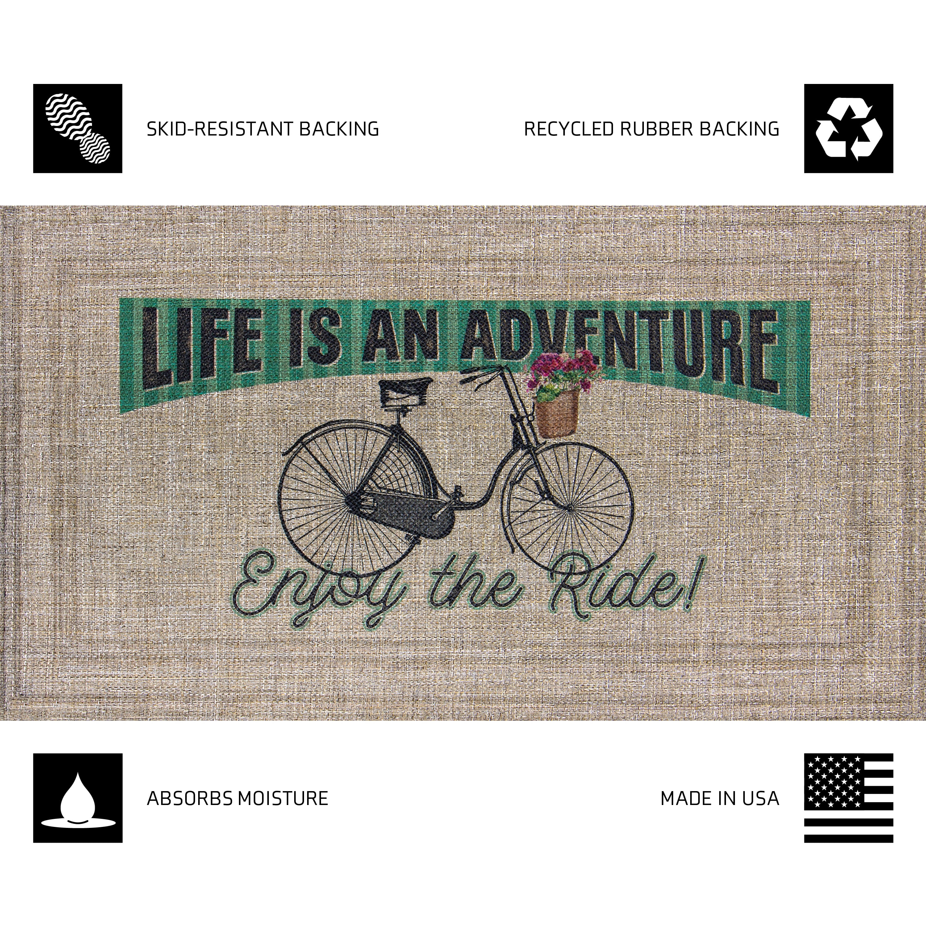Mainstays Soho Sisal Enjoy The Ride Bicycle Doormat, 20"x36"