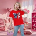 thumbnail image 5 of EnJoCho Boys Girls 4th of July Shirt Cotton Kid Red White and Blue USA American Flag Shirts Comfortable Patriotic Top Printed T-Shirt 4th of July Kids Star Print T-Shirt, 5 of 8