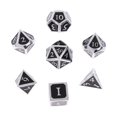 thumbnail image 2 of 7PCS / Set Dados De Múltiples Caras D&D Juego Dados Poliédricos De Colores Plata-negro Sunnimix Juego de dados poliédricos, 2 of 7