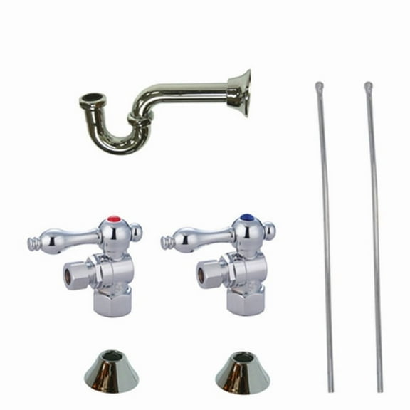 Kingston Brass CC43101LKB30 Standard Mount Traditional Plumbing Sink Trim Kit with P-Trap, Polished Chrome