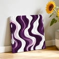 thumbnail image 3 of Canvas Wall Art Abstract Canvas Art Print Wavy Lines Purple and White Gradient Texture Modern Pictures Wall Decor for Living Room Bedroom Artwork Decorations Stretched Framed Ready to Hang 8"x8", 3 of 9