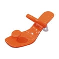 thumbnail image 2 of High Heels Shoes for Women Summer Peep Toe Block Heel Sandals Ladies Hollow Fashion Sandals Orange 8, 2 of 7