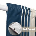 thumbnail image 4 of Swag Valance Curtains for Windows, Navy Blue Beige Striped Light Filtering Kitchen Curtains with Rod Pocket, Modern Farmhouse Retro Lines Window Treatment Valances for Living Room, 36x63 - 2 PCS, 4 of 9